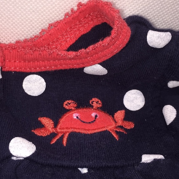 Carter’s Infant Baby Girl Romper Crab Theme 6M - Picture 2 of 8